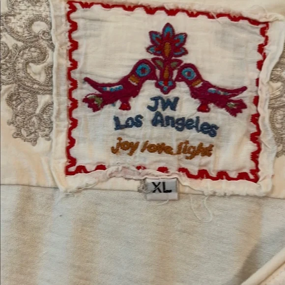 Johnny Was Cream Graphic Long Sleeve Blouse - Picture 2 of 5